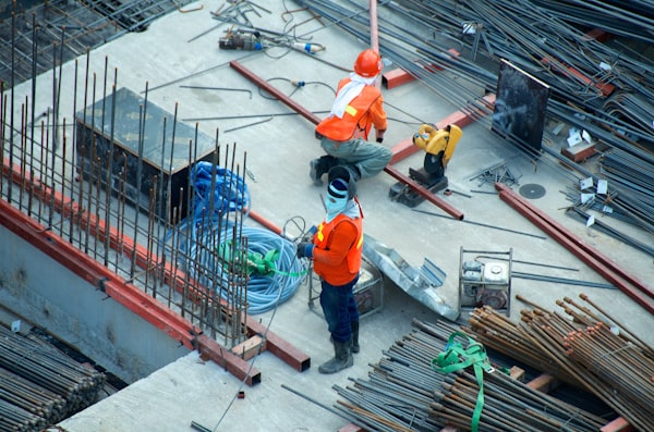 Construction workers on a project site