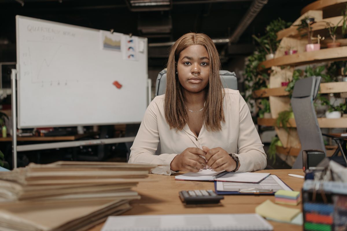 Business owner working at her desk